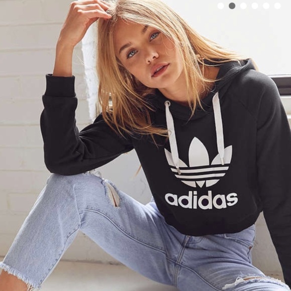 adidas Tops - Adidas Trefoil Cropped Hoodie